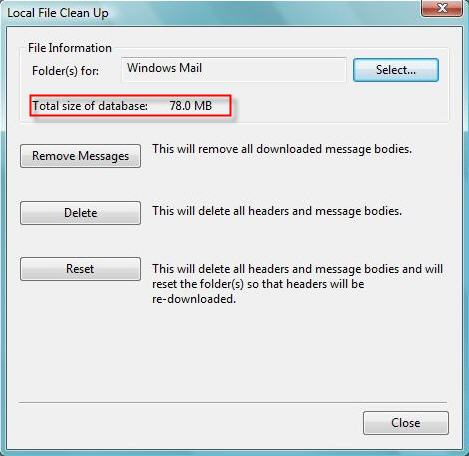 Windows Mail Cleanup