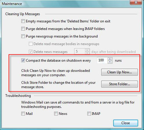 Windows Mail Settings